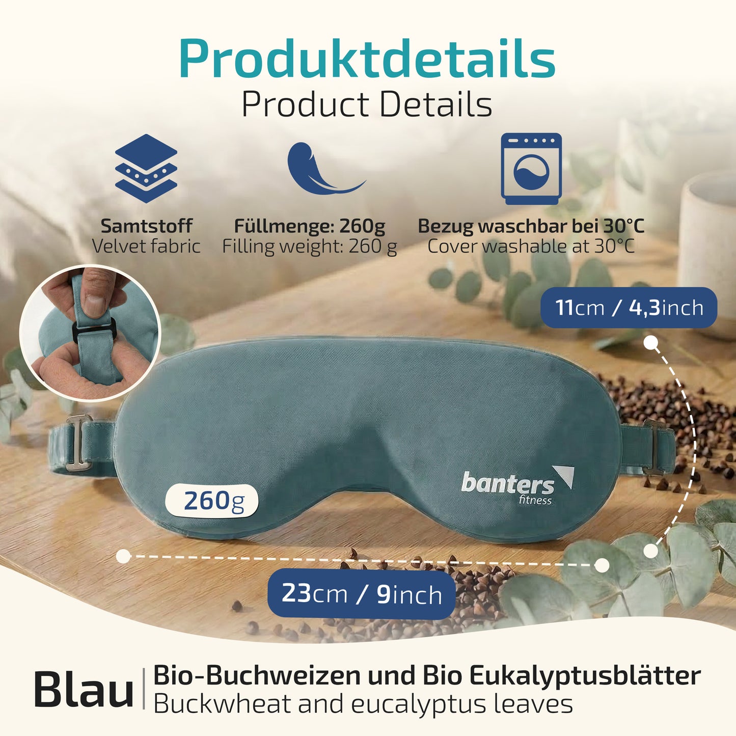Banters Bio Augenkissen — Lavendel, Eukalyptus oder Cassia